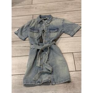 NWT Denim Short Sleeved Midi Dress